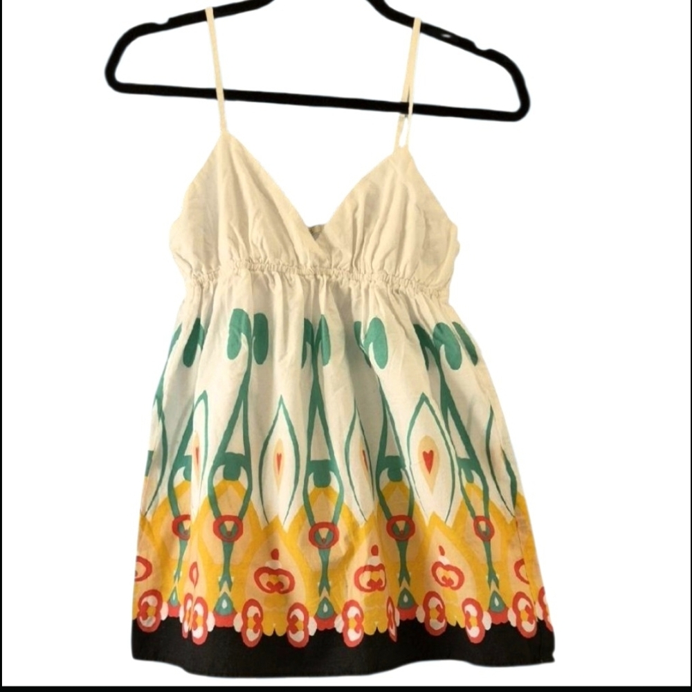 Vintage Unique Boho Cami Low Cut Cotton Top